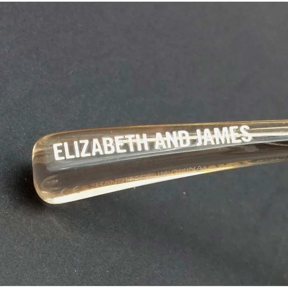 Rare Elizabeth & James Roslie Geo Butterfly Sunglasses Crystal Tea Color EJS1722